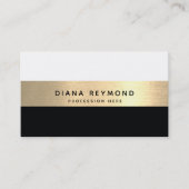 モダンプロフェッショナルフェイクストライプ金ゴールド白 名刺 (正面)