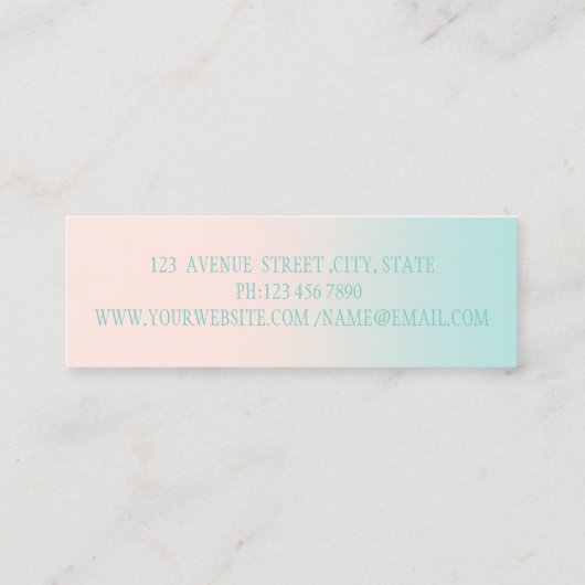 モダンプロフェッショナルフェイクラッシュシルバー スキニー名刺 (裏面)