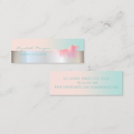 モダンプロフェッショナルフェイクラッシュシルバー スキニー名刺 (正面/裏面)