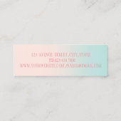 モダンプロフェッショナルフェイクラッシュ、シルバー、メイクアップ スキニー名刺 (裏面)