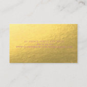 モダンプロフェッショナルフェイク金ゴールド，唇，メイクアップアーティスト 名刺 (裏面)