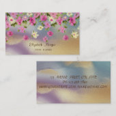 モダンプロフェッショナルフェイク金ゴールド、花カラフル 名刺 (正面/裏面)
