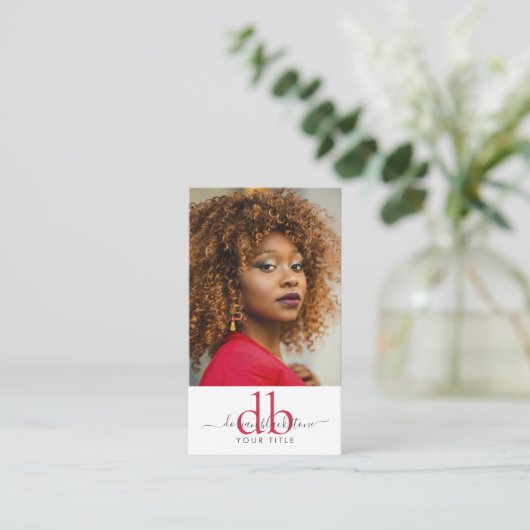 モダンプロフェッショナルフォトモノグラム名刺 名刺 (スタンド正面)