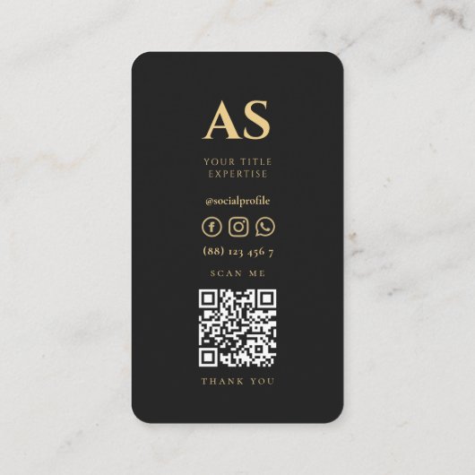 モダンプロフェッショナルフォト黒透明 名刺 (裏面)