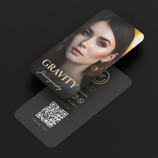 モダンプロフェッショナルフリー写真家QRロゴ 名刺