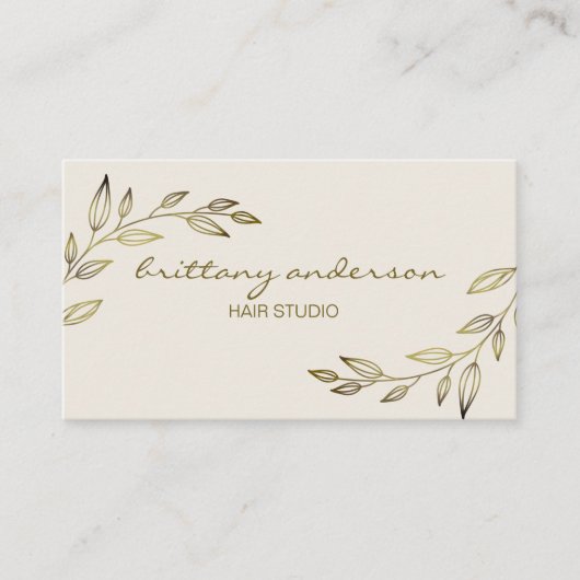 モダンプロフェッショナルフローラロゴデザイン 名刺 (正面)