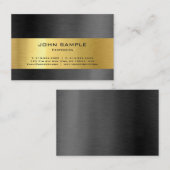 モダンプロフェッショナルブエレガントラックと金ゴールドの光沢 名刺 (正面/裏面)