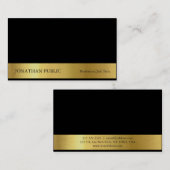 モダンプロフェッショナルブエレガントラック金ゴールドプレインラックス 名刺 (正面/裏面)