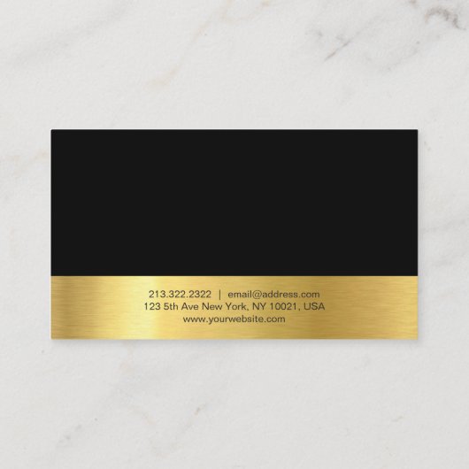 モダンプロフェッショナルブエレガントラック金ゴールドプレーン 名刺 (裏面)
