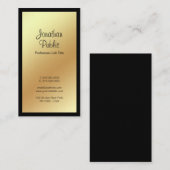 モダンプロフェッショナルブエレガントラック金ゴールドプレーン 名刺 (正面/裏面)