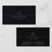 モダンプロフェッショナルブエレガントラック金ゴールドモノグラム 名刺 (正面/裏面)