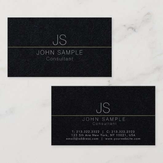 モダンプロフェッショナルブエレガントラック金ゴールドモノグラム 名刺 (正面/裏面)