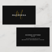 モダンプロフェッショナルブエレガントラック金ゴールドMonogram 名刺 (正面/裏面)