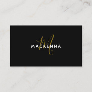モダンプロフェッショナルブエレガントラック金ゴールドMonogram 名刺