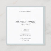 モダンプロフェッショナルブエレガントルーグリーンシンプルクール スクエア名刺 (裏面)