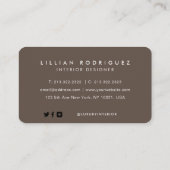 モダンプロフェッショナルブラウン署名名刺 名刺 (裏面)