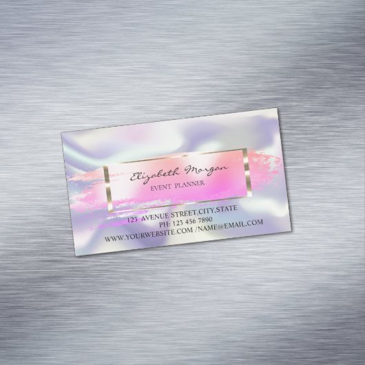 モダンプロフェッショナルブラシストローク、フレームホログラフィック マグネット名刺 (インサイチュ)