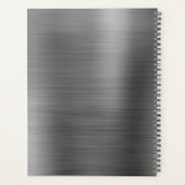 モダンプロフェッショナルブラシ仕上げメタリックグレーモノグラム プランナー手帳 (裏面)