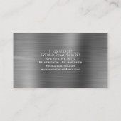 モダンプロフェッショナルブラシ仕上げメタリックグレーモノグラム 名刺 (裏面)