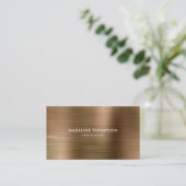 モダンプロフェッショナルブラシ仕上げ金属金ゴールド 名刺 (スタンド正面)