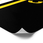 モダンプロフェッショナルブラックイエロー実在州カスタム ポスター (角)