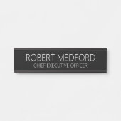 モダンプロフェッショナルブラックドアの標識名プレート サインプレート (正面)