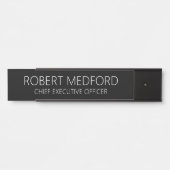 モダンプロフェッショナルブラックドアの標識名プレート サインプレート (正面)