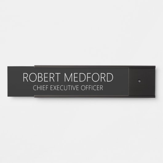 モダンプロフェッショナルブラックドアの標識名プレート サインプレート (正面)