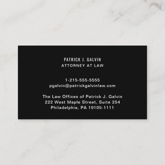 モダンプロフェッショナルブラックビジネスロゴ、QRコード 名刺 (裏面)