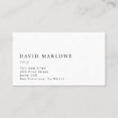 モダンプロフェッショナルブラックレザー効果 名刺 (裏面)