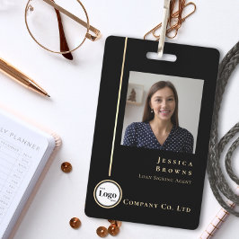 モダンプロフェッショナルブラック金ゴールドフォトロゴQRコード バッジ