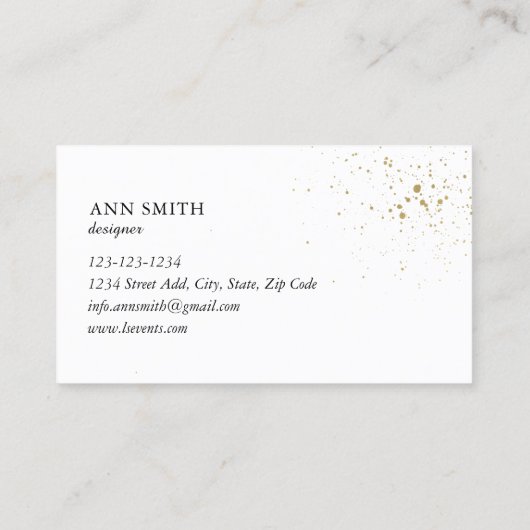 モダンプロフェッショナルブラック金ゴールド名刺 名刺 (裏面)