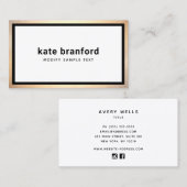 モダンプロフェッショナルブラック金ゴールド縁どビジネスCa 名刺 (正面/裏面)