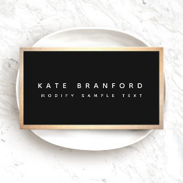 モダンプロフェッショナルブラック金ゴールド縁どビジネスCa 名刺