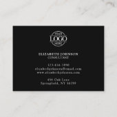 モダンプロフェッショナルブラック&ホワイトのリマシンプルインダー 予約カード (裏面)