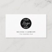 モダンプロフェッショナルブラック&ホワイトQRコードロゴ 名刺 (正面)