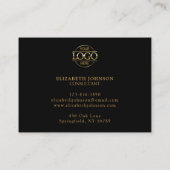 モダンプロフェッショナルブラック&金ゴールドリマシンプルーダー 予約カード (裏面)