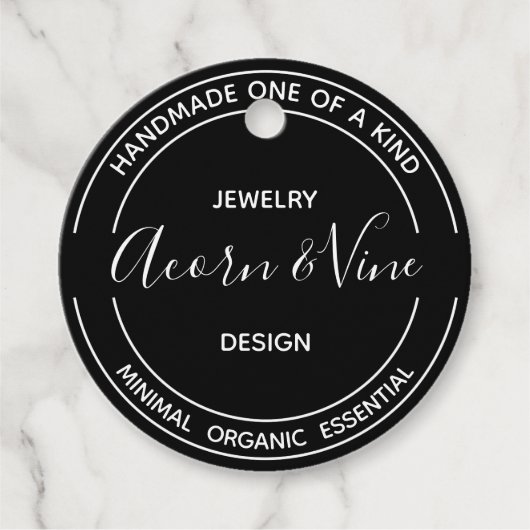 モダンプロフェッショナルブランディングデザイン |黒 フェイバータグ (正面)