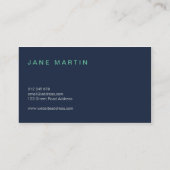 モダンプロフェッショナルブルーとターコイズシェード 名刺 (裏面)