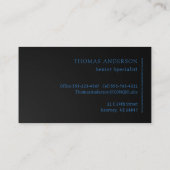 モダンプロフェッショナルブルーオンブラック 名刺 (裏面)