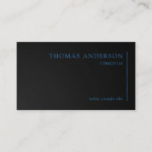 モダンプロフェッショナルブルーオンブラック 名刺 (正面)