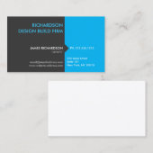 モダンプロフェッショナルブルー/DKグレービジネスカード 名刺 (正面/裏面)