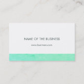 モダンプロフェッショナルプレインブルーホワイトシンプルティール（緑がかった色） 名刺 (裏面)