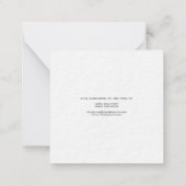 モダンプロフェッショナルプレインミニマルデザイン ノートカード (裏面)