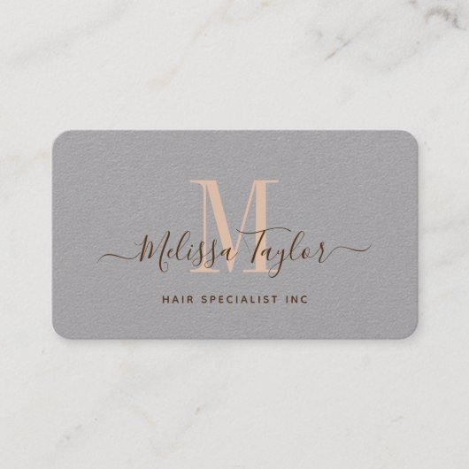 モダンプロフェッショナルプレミアムグレーと茶色の写真 名刺 (正面)