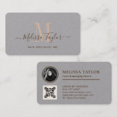 モダンプロフェッショナルプレミアムグレーと茶色の写真 名刺 (正面/裏面)