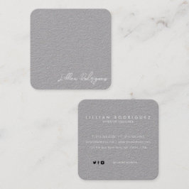 モダンプロフェッショナルプレミアムグレーホワイト署名 スクエア名刺