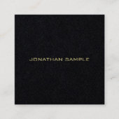 モダンプロフェッショナルプレミアムブラック金ゴールド名文字 スクエア名刺 (正面)