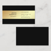 モダンプロフェッショナルプレーンエレガント金ゴールドルックブラック 名刺 (正面/裏面)