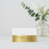 モダンプロフェッショナルプレーンエレガント金ゴールドルック 名刺 (スタンド正面)